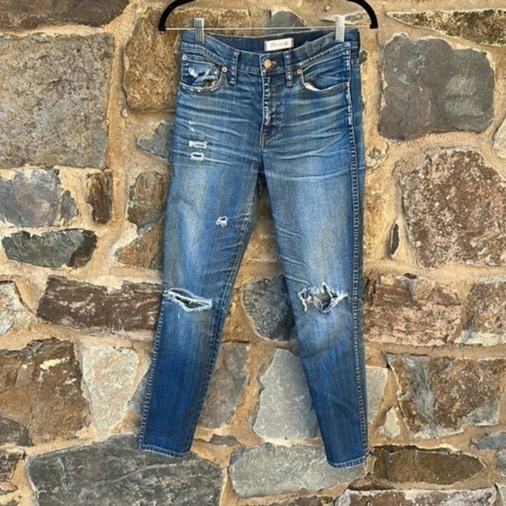 Madewell 9" High-Rise Skinny Jeans: Ripped Edition size 27